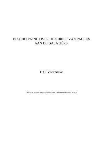Voorhoeve Beschouwing Galaten.rtf - Bode des Heils in Christus