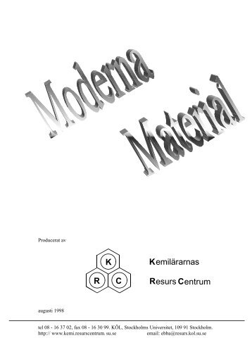 Moderna material - Kemilärarnas Resurscentrum - Stockholms ...
