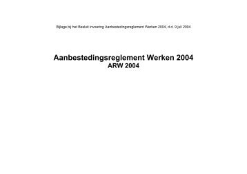Aanbestedingsreglement Werken 2004 - Stabu