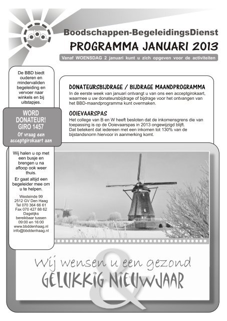 PROGRAMMA JANUARI 2013 - Boodschappen Begeleidingsdienst