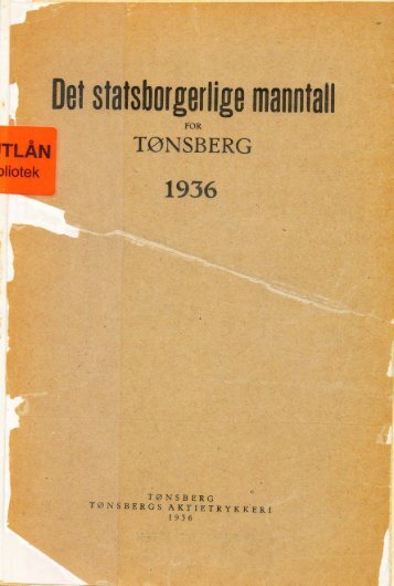 Det statsborgerlige manntall for Tønsberg 1936