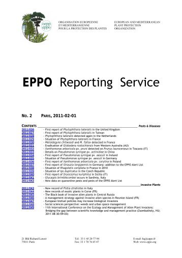 EPPO Reporting Service - Lists of EPPO Standards - European and ...