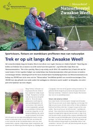 Trek er op uit langs de Zwaakse Weel! Natuurherstel Zwaakse Weel