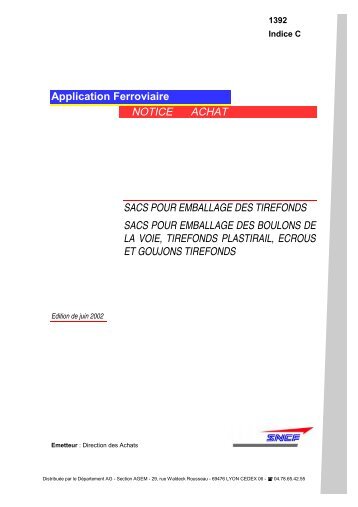Application Ferroviaire NOTICE ACHAT SACS POUR ... - SNCF.com