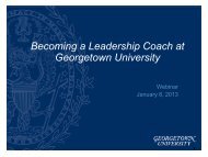 Becoming a Leadership Coach at Georgetown University