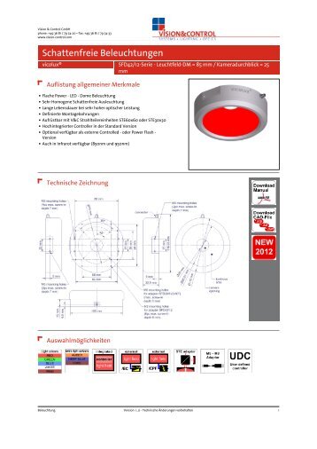 Datenblatt - vicolux® SFD42/12-Serie - Vision & Control