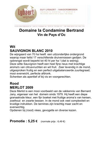 Promotie : 5,95 - Wijnen Lybaert