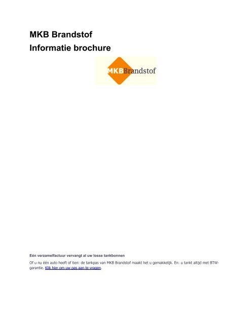 MKB Brandstof Informatie brochure - Compleet Zakelijk