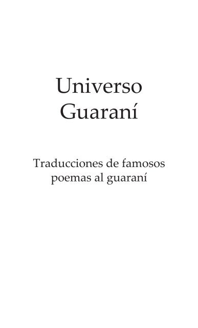 Mundo Guaraní - Secretaría Nacional de Cultura