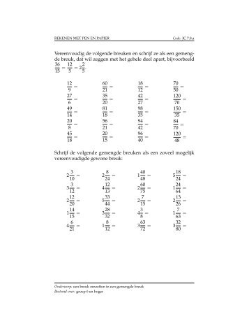 20 opgaven, leerlingvel en antwoordenvel, JvdC.7.8a