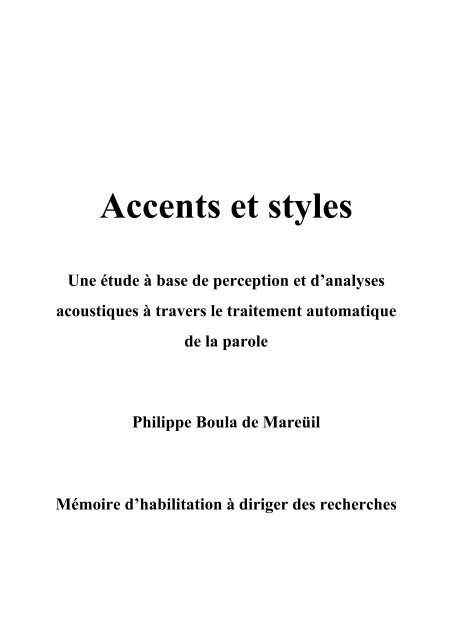 Accents et styles - LIMSI home page