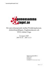 Ett samverkansprojekt mellan Försäkringskassan ...