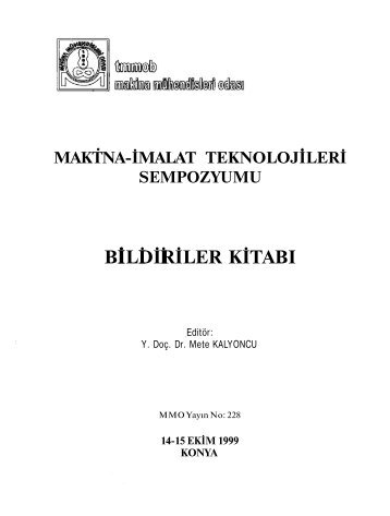 İ İ İ BİLDİRİLER KİTABI - TMMOB Makina Mühendisleri Odası Arşivi ...