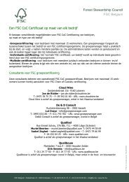 FSC certificeerders, groepsmanagers en consultants voor FSC CoC ...