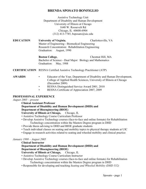 Download CV - Applied Health Sciences - University of Illinois at ...