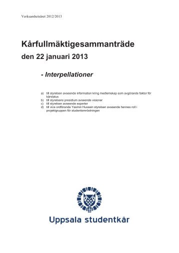 Interpellationer - Uppsala Studentkår