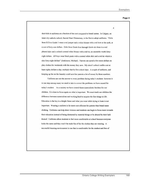 Exemplars 168 Ont