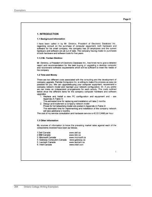 Exemplars 264 Ont