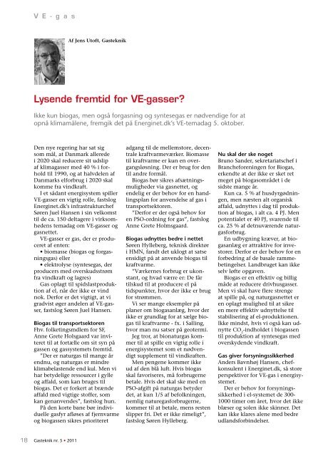 Gasteknik nr. 5, november 2011 [PDF] - Dansk Gas Forening