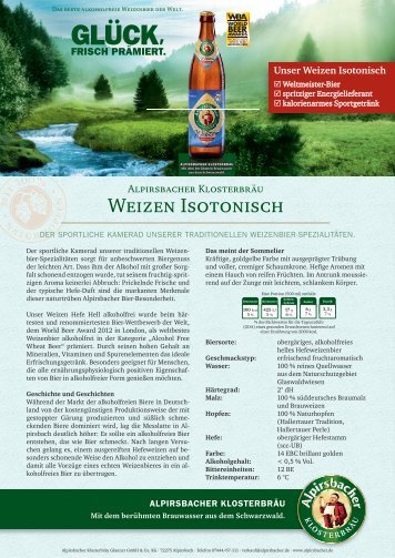 Unser Weizen Isotonisch - Alpirsbacher Klosterbräu