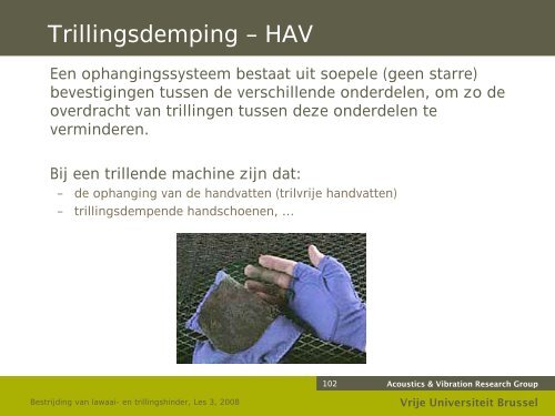 Bestrijding van lawaai- en trillingshinder - the Dept. of Mechanical ...