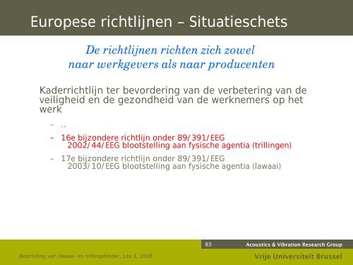 Bestrijding van lawaai- en trillingshinder - the Dept. of Mechanical ...