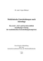 Medizinische Entscheidungen nach Aktenlage Ein ... - baemayr.net