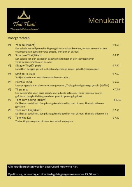 menu - Thai Thani