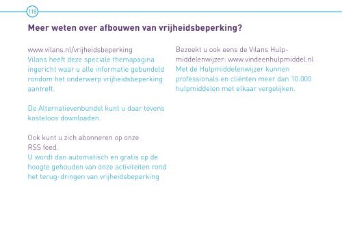 alternatieven voor vrijheidsbeperking in de zorg - Vilans