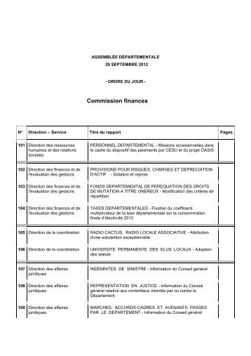 Commission finances - Département de Saône-et-Loire