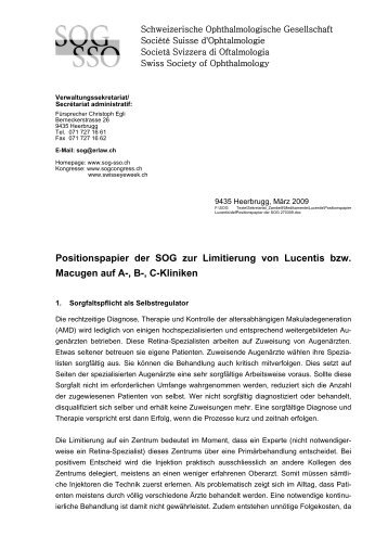 Positionspapier der SOG - Schweizerische Ophthalmologische ...