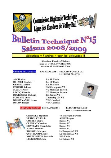 Bulletin Technique N°15 2008-2009 - Multivolley