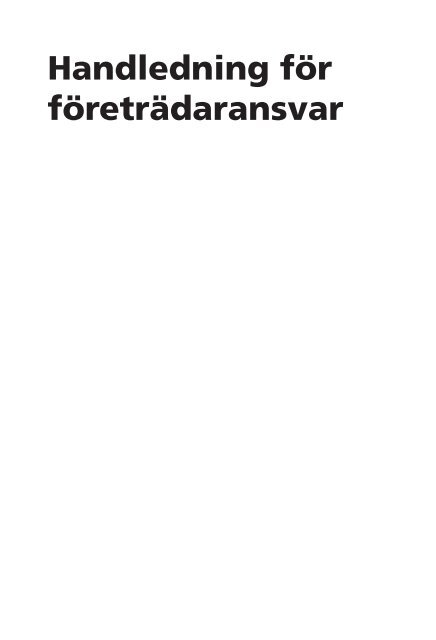 SKV 443 utgåva 4, Handledning för företrädaransvar - Skatteverket