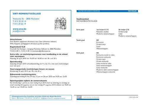 Informatiebrochure secundair onderwijs regio Mechelen - LOP's