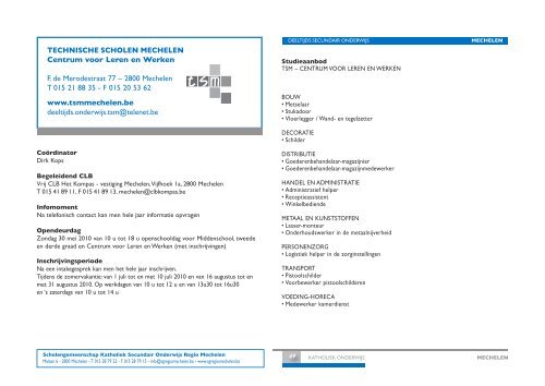 Informatiebrochure secundair onderwijs regio Mechelen - LOP's