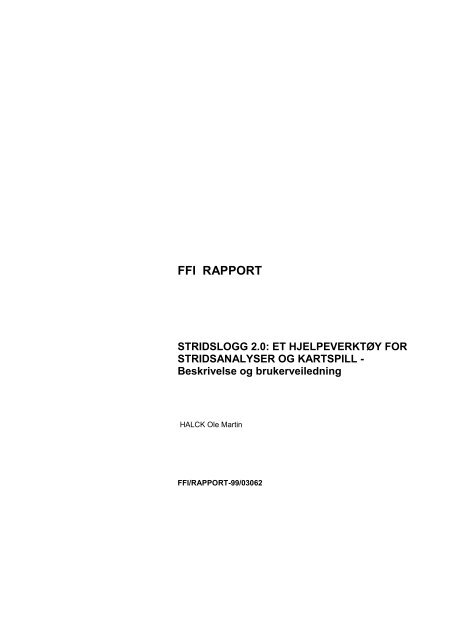 FFI rapporter - Forsvarets forskningsinstitutt