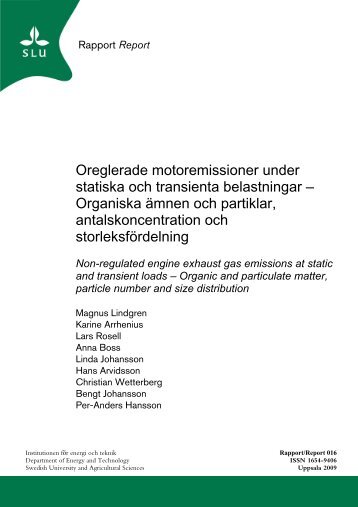 Oreglerade motoremissioner under statiska och transienta ...