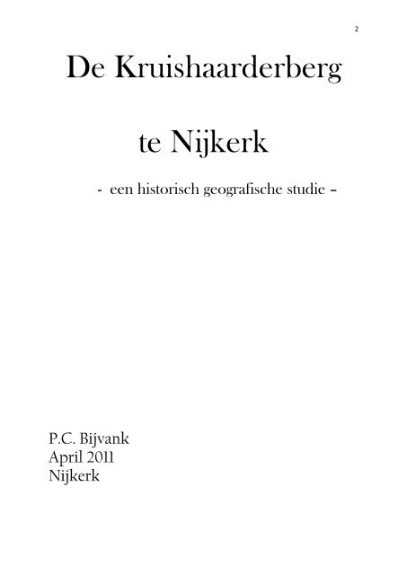 De Kruishaarderberg te Nijkerk - Historisch Geografische Artikelen