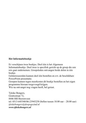 Holy Island Informatieboekje kort - Tjitske Bongers