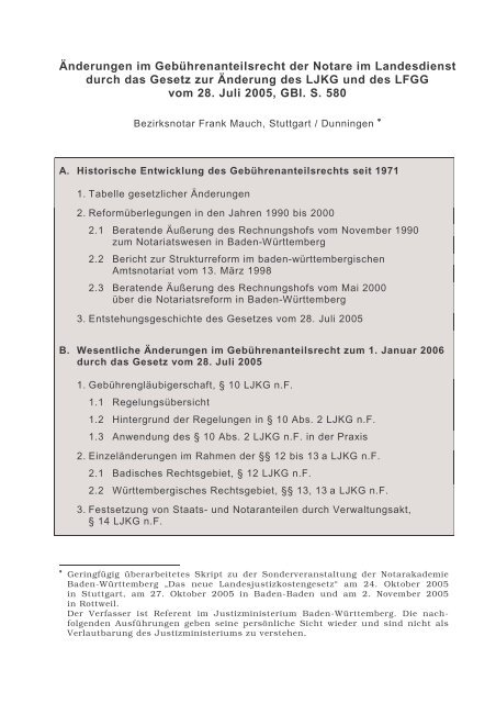 Sonderveranstaltung der Notarakademie Baden-Württemberg: "Das ...