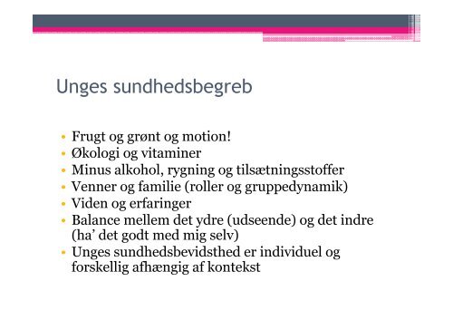 Børn og unge sundhedspædagogik - Nordjysk Sundhed