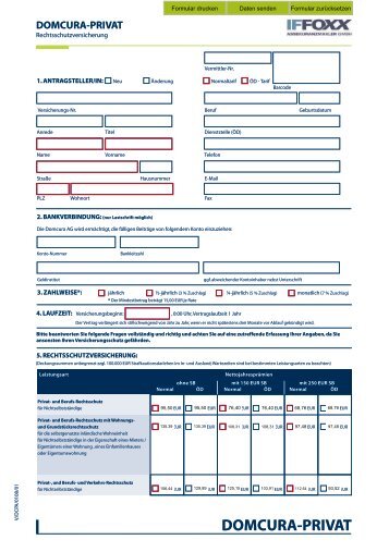 Antrag zur Rechtsschutzversicherung