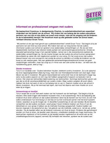 Informeel en professioneel omgaan met ouders - Rotterdams ...