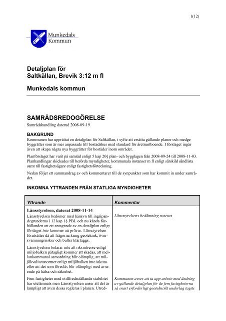 Detaljplan för Saltkällan, Brevik 3:12 m fl Munkedals kommun ...