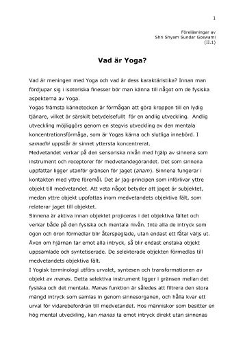 Vad är Yoga? - Goswami Yoga Institute