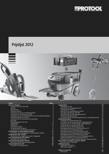 Prijslijst 2012 - Protool