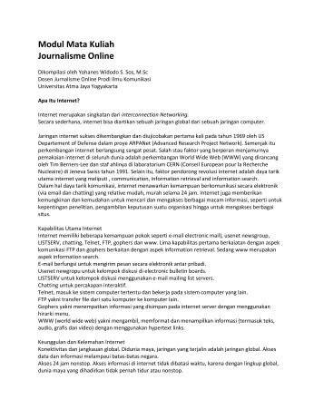 Modul Mata Kuliah Journalisme Online - Ayo Menulis FISIP UAJY ...