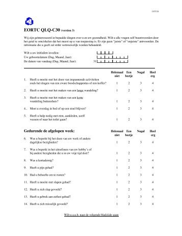 EORTC QLQ-C30 (version 3)