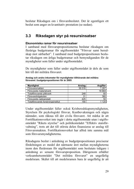 Riksdagens och regeringens styrning av försvaret - Statskontoret