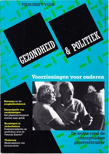 Tijdschrift Gezondheid en Politiek jaargang 1987 nr 1